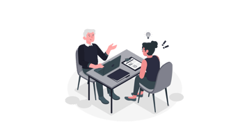 two people in a meeting